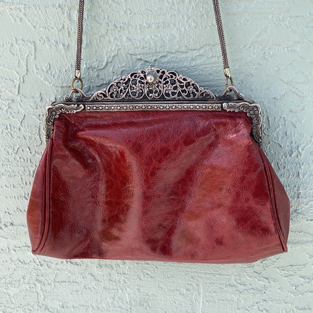 Unique Leather Beaded Purse